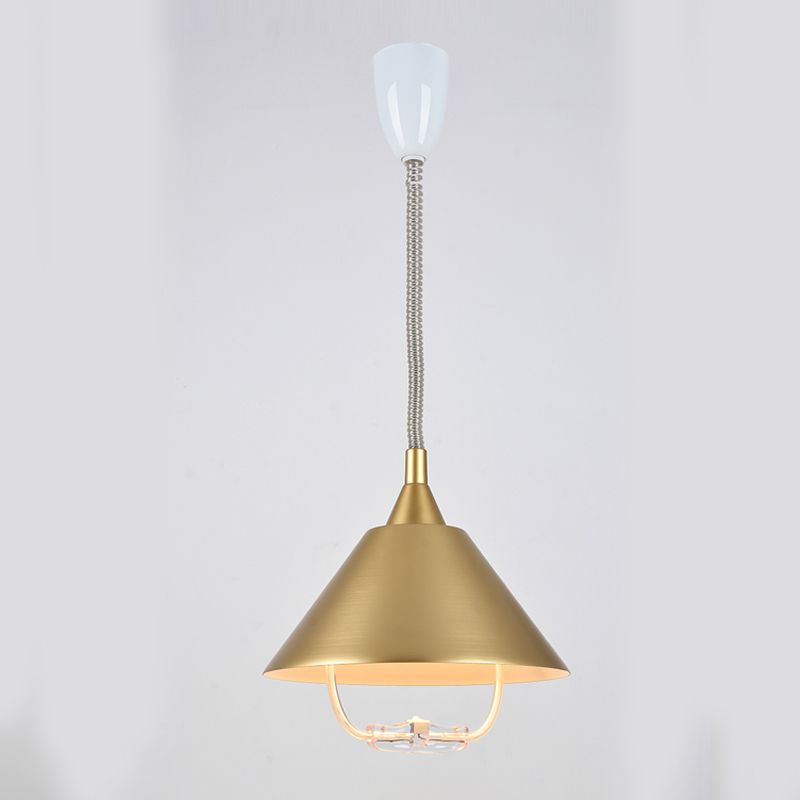 Cone créatif moderne suspension de la lampe givrée en aluminium Light avec de l'ombre en verre