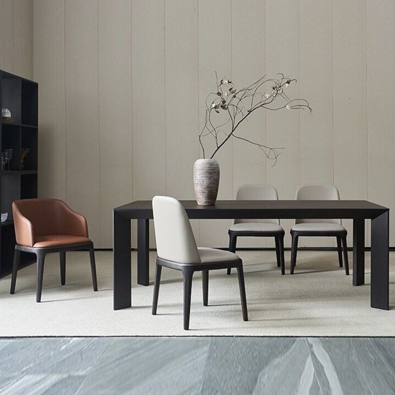 Industrial 1/2/5/7 Pieces Furniture Solid Wood Rectangle Dining Chairs Set in Black