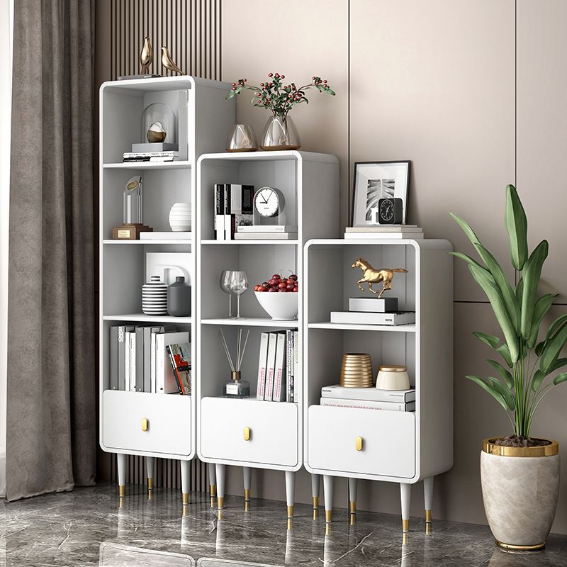 Solid Wood Bookshelf Modern Standard Bookshelf 10.5" W with Drawers