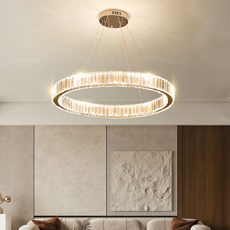 K9 Crystal Hanging Lights Minimalism Chandelier Lighting Fixtures for Living Room