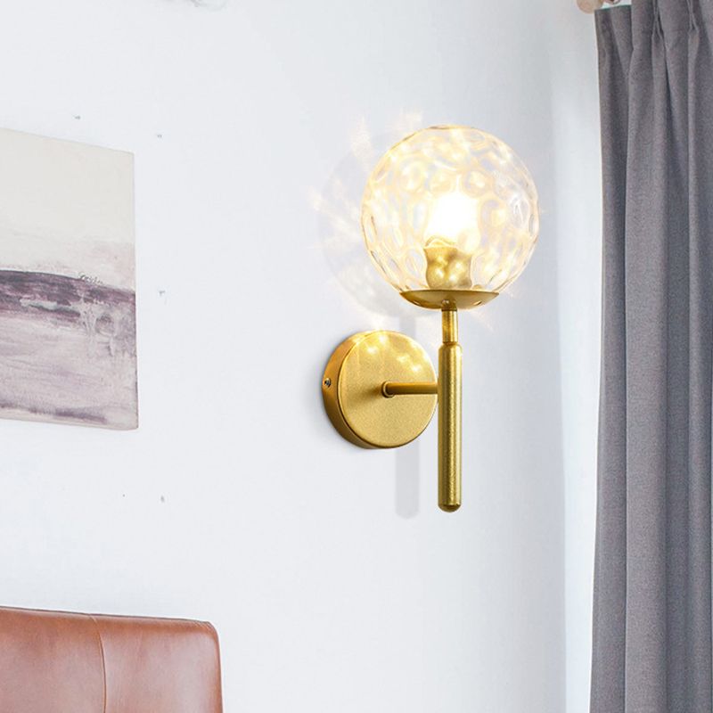 Modern Style Ball Wall Sconce Glass 1 Light Sconces for Bedroom