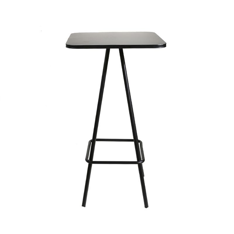 Square Industrial Bar Table Set 1/2 Pieces Counter Table with Iron High Stools