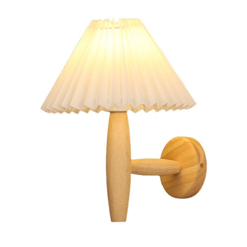 Modern Style Flared Wall Mounted Lamps Wood 1 Light Wall Mounted Light Fixture