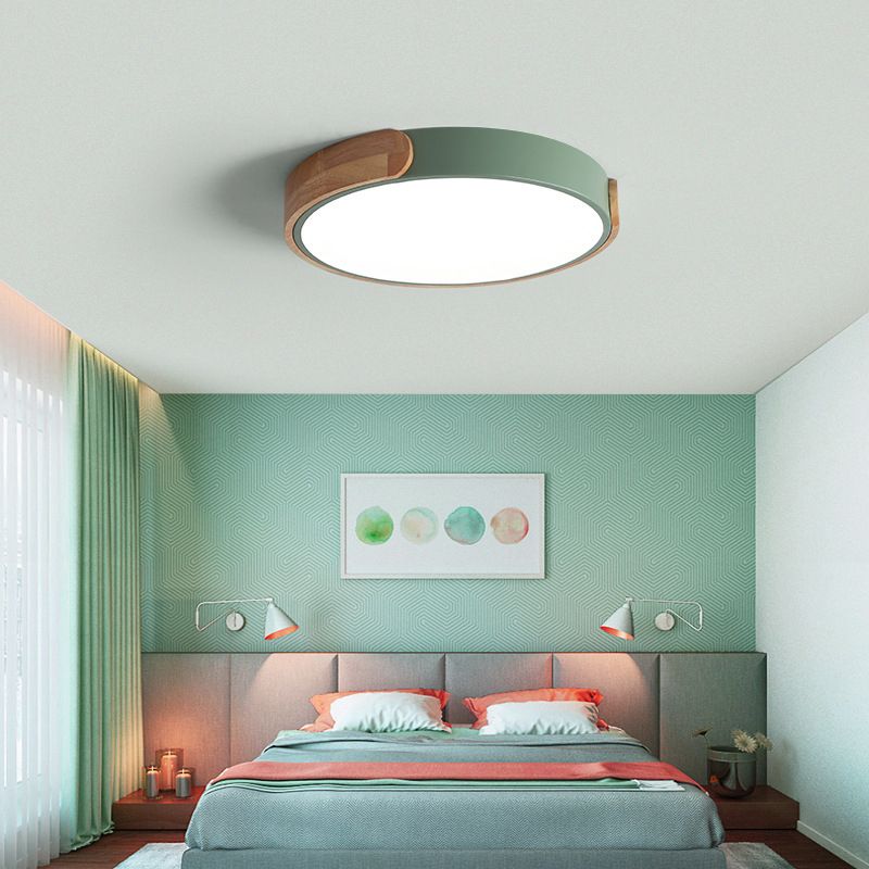 Modern Style 1-Light Flush Mount Light Fixtures Cylinder Metal Flush Ceiling Led Light Fixture