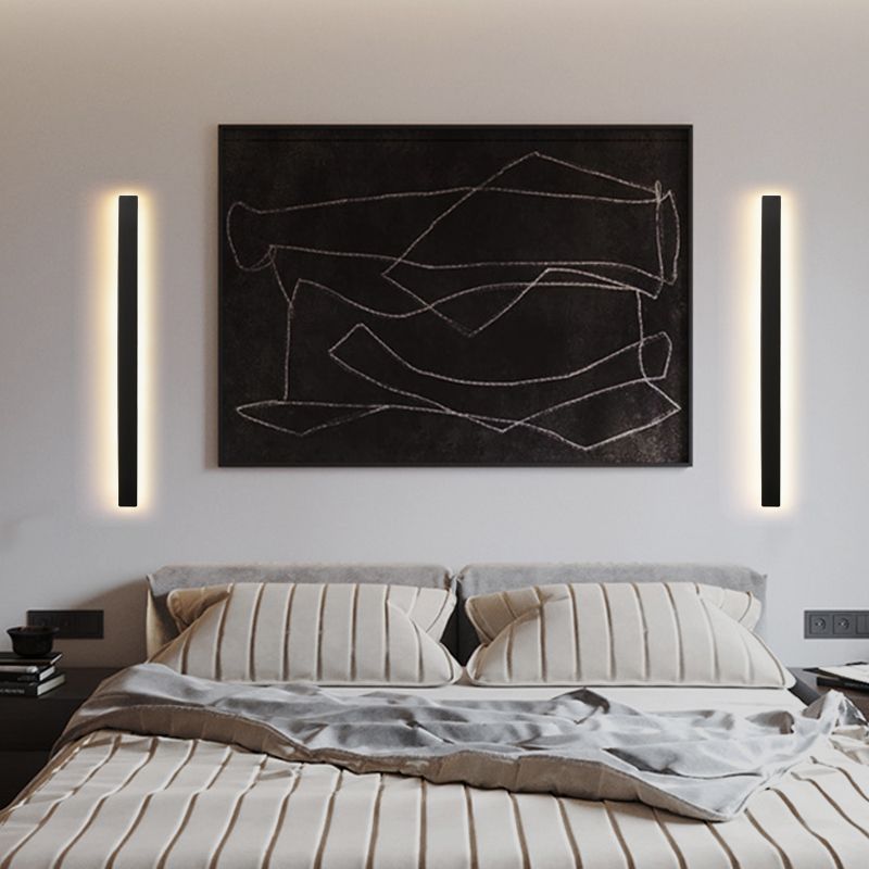 Estilo moderno de estilo minimalista de montaje lineal montura de pared de metal de pared de pared de pared lámpara para sala de estar