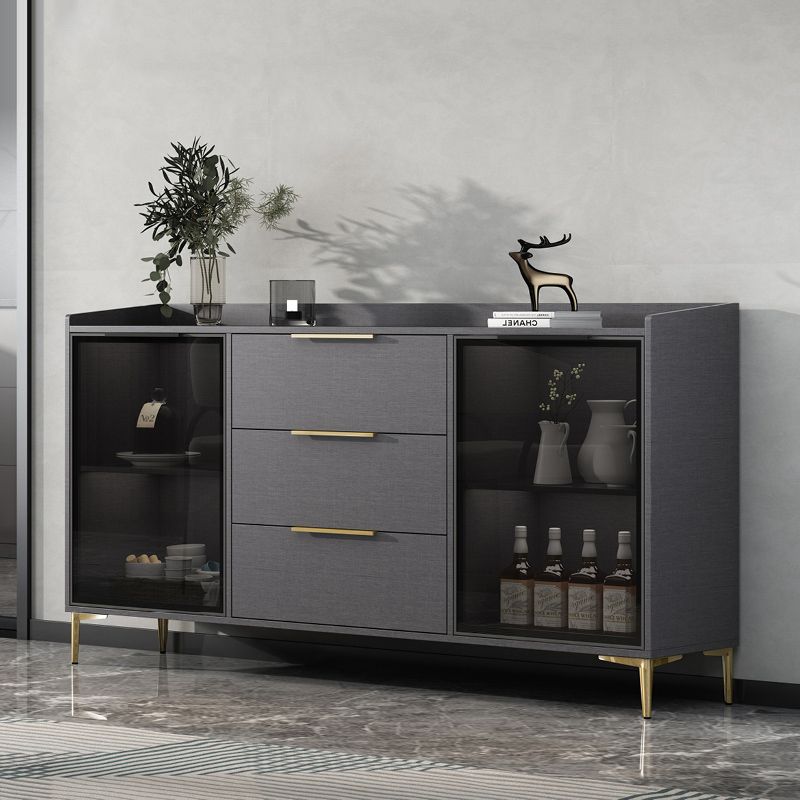 Modern Style Sideboard Sintered Stone Sideboard with Drawers for Living Room