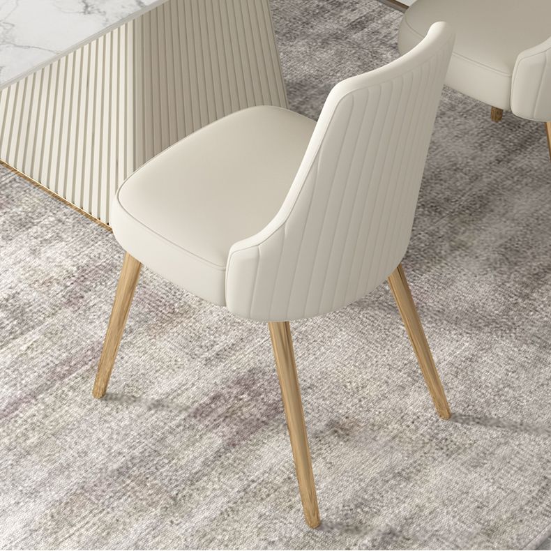 Modern 1/4/5/6/7 Pieces Dining Room Table Rectangle Stone Furniture in White