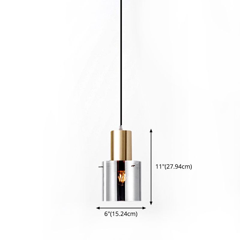 Metal Cylinder Pendant Light Nordic Modern Style Down Lighting for Living Room