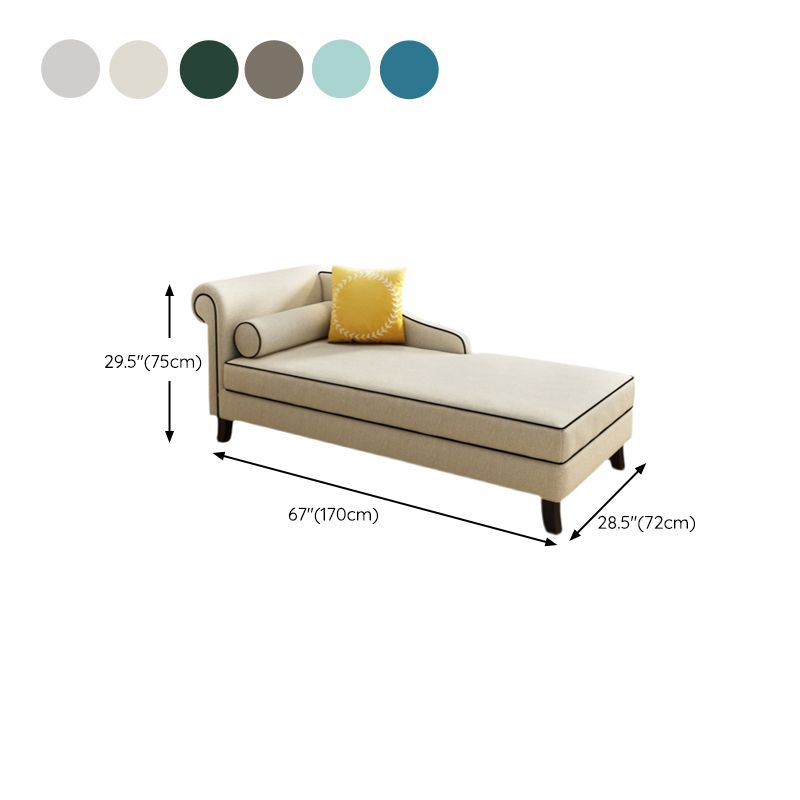 Modern Style Upholstered Chaise Living Room Round Arms Chaise