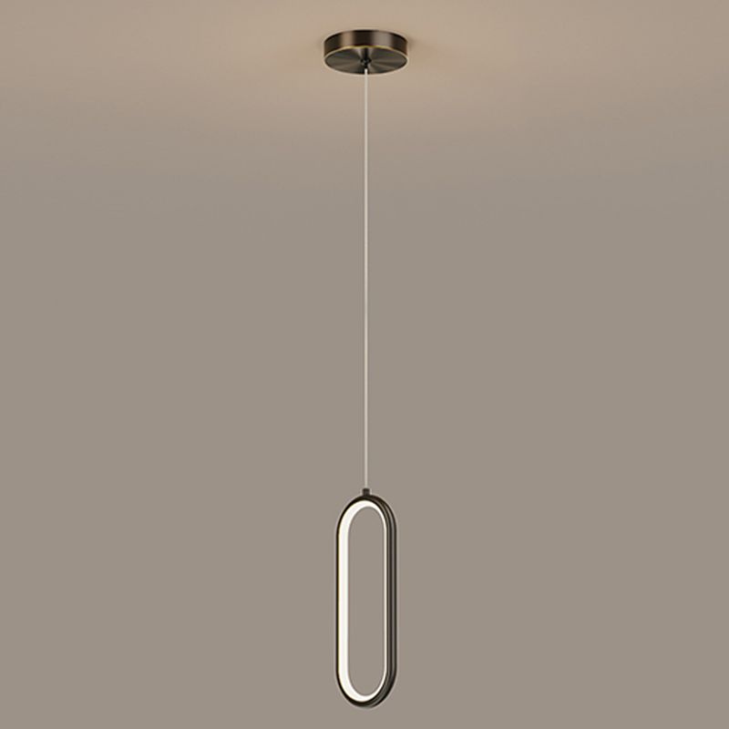 Linear Shape Hanging Light Modern Style Metal Hanging Lighting for Bedside