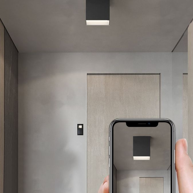 Acrylic Geometric LED Ceiling Fixture in Modern Simplicity Lacquered Iron Ceiling Light for Corridor