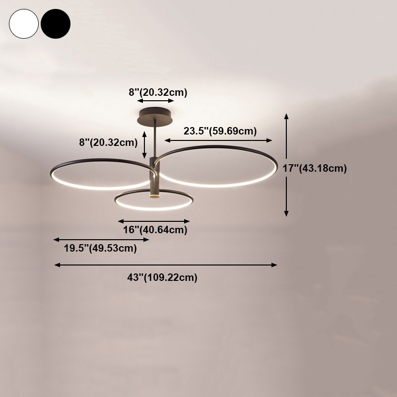 Lámpara de lámparas LED circular simple sala de estar de lámpara colgante