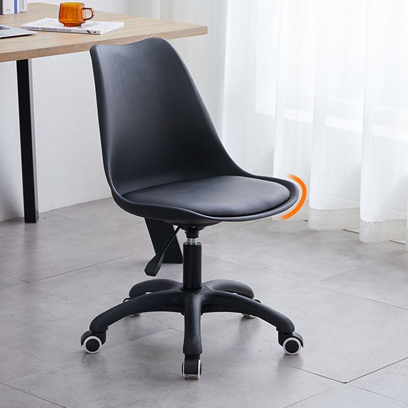 Contemporary Armless Office Chair Plastic Computer Desk Chair