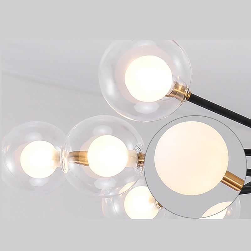 Diseño de lámpara molecular del globo de vidrio transparente Diseño de focos de simplicidad contemporánea Estilo de iluminación Colgante