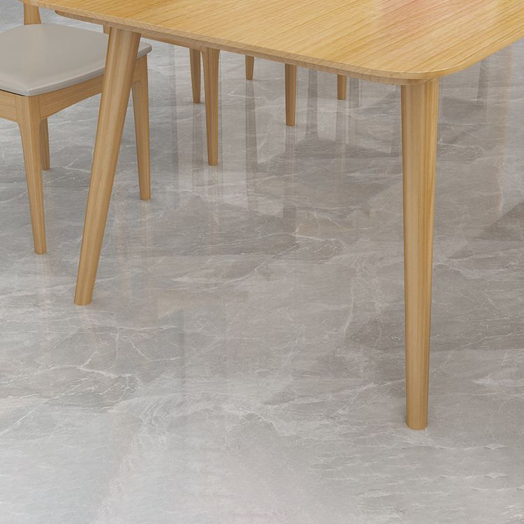 Vast hout eigentijdse rechthoekige eettafel natuurlijke houten boventafel met 4 poten
