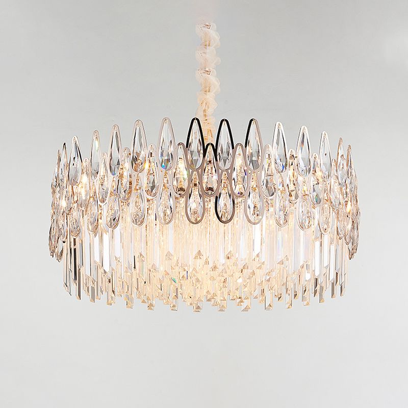 Iluminación de lámpara de lámpara moderna luz de cristal transparente para sala de estar