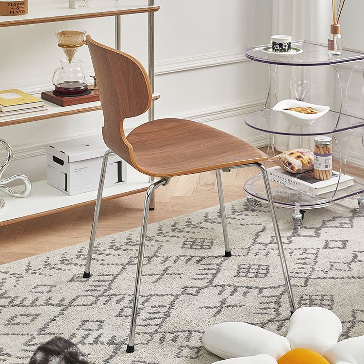 Industriële stijl metalen eetkamerstoel huis vaste rug armloze zijstoel