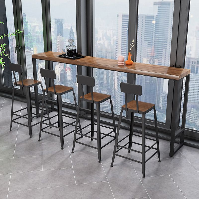 Solid Wood Counter Height Set Rectangle 1/2/5 Pieces Glam Pub Table Set