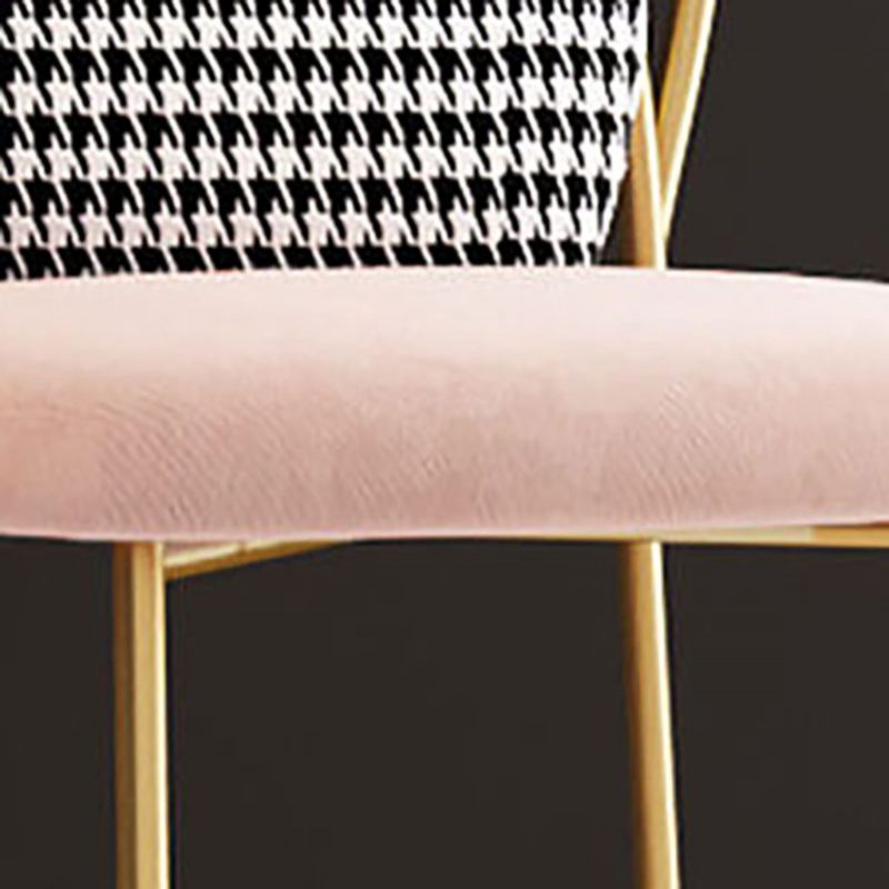 Sillas de comedor estilo Glam, silla sin brazos para comedor de cocina con patas de metal