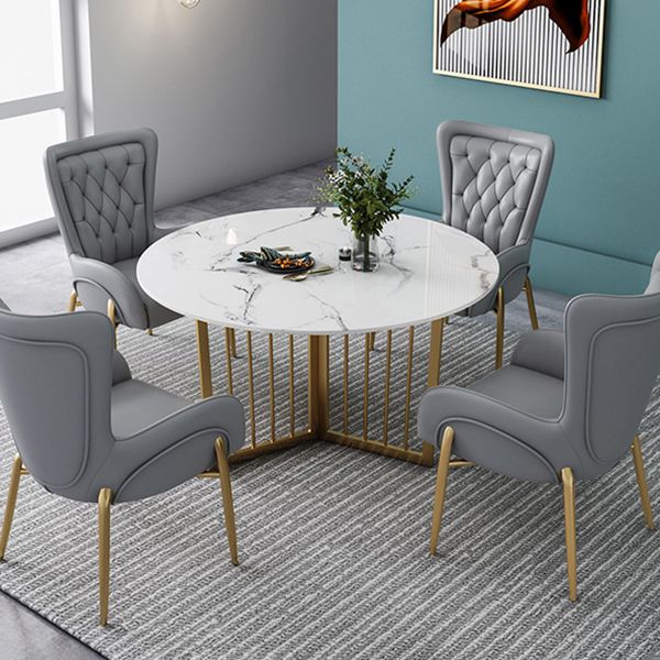 Modern Stone Dining Table Round White Dining Table for Kitchen