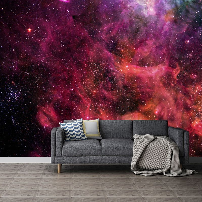 Purple and Pink Simplicity Mural Full Size Galaxy Wall Art for Ceiling, Personalized Size Available