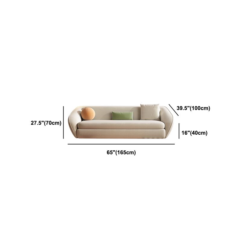 64.96" L Leather Sofa White Convertible Sofa Bed with Tight Back