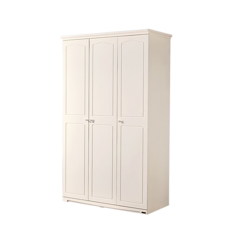 White Manufactured Wood with Shelves with Drawer Wardrobe Closet