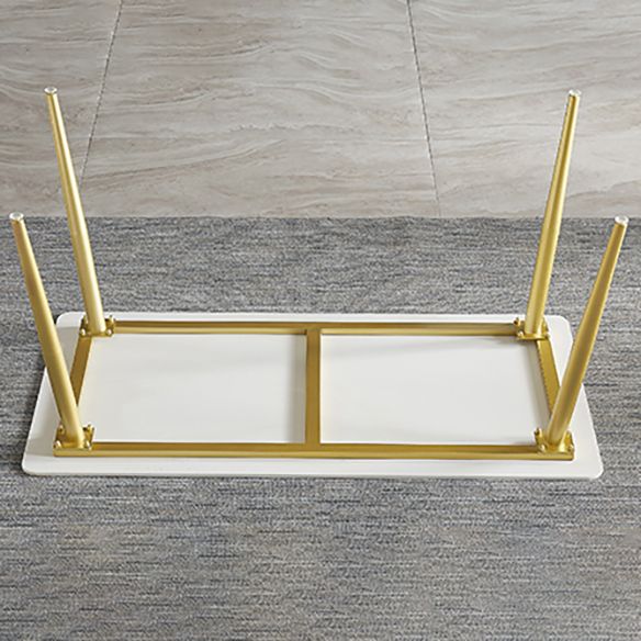 Juego de comedor escandinavo rectangular Juego de muebles de comedor de piedra sinterizada con base metálica