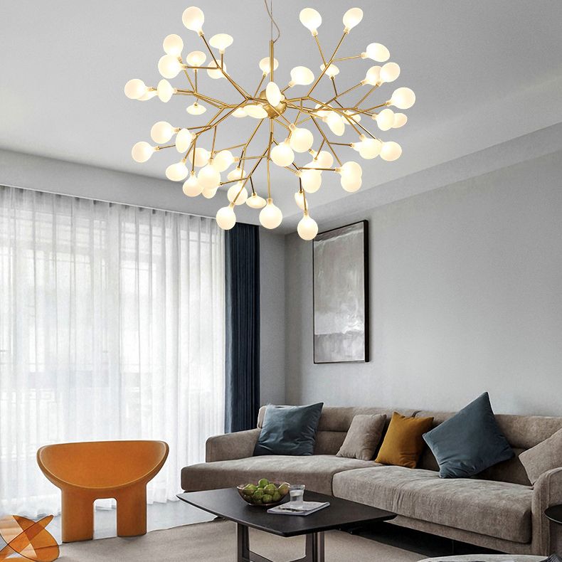 Gold Firefly Chandelier Modernist Metal Multi Lights Ceiling Chandelier for Living Room