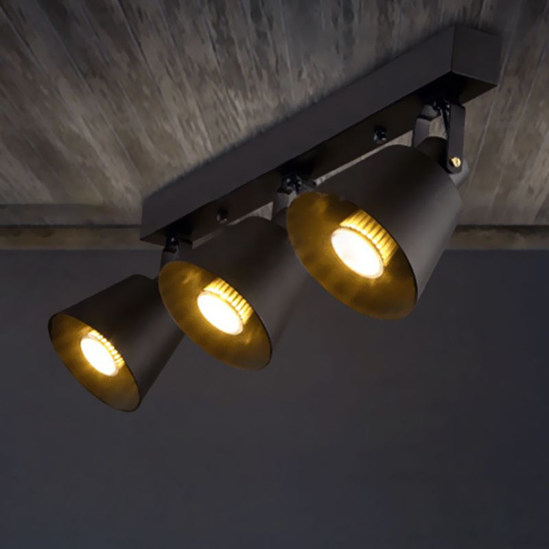 2/3/4 Lights Bucket Ceiling Light Fixture Loft Stylish Black/White Finish Metal Rotatable Semi Flush Mount Lighting