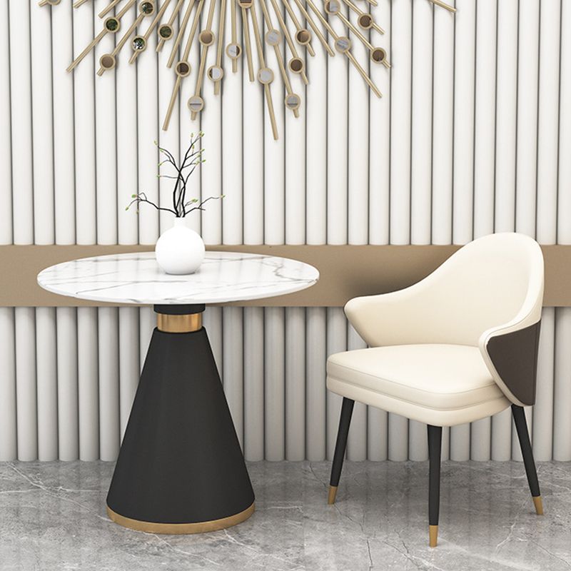 Glam Dinette Set for Dining Room 1/2/5 Pieces Glossy White Dining Table Set