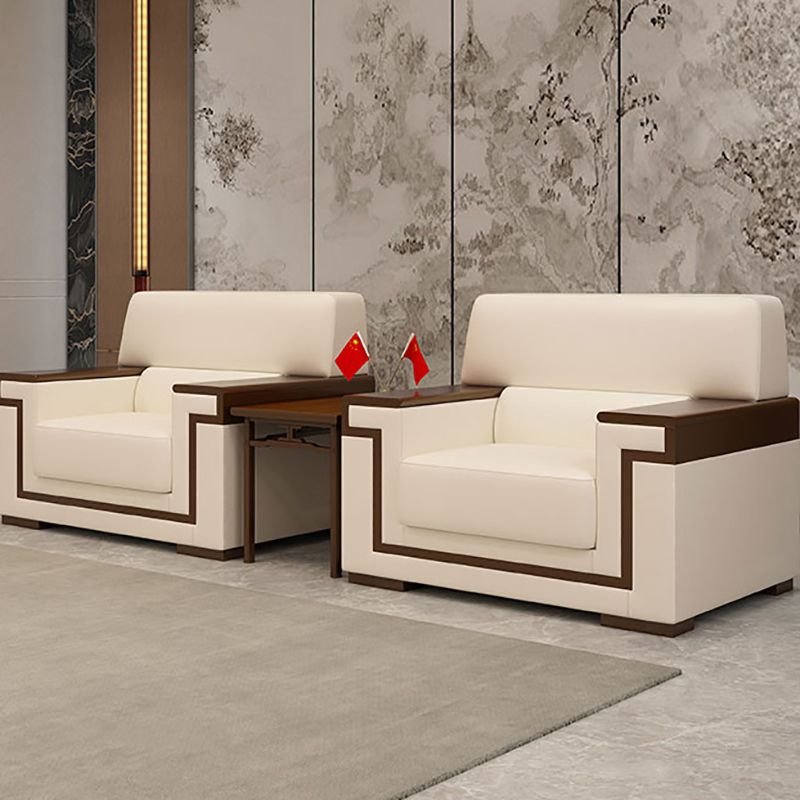 Contemporary Tight Back Standard Sofa 35.43"High Square Arm Sofa, Beige