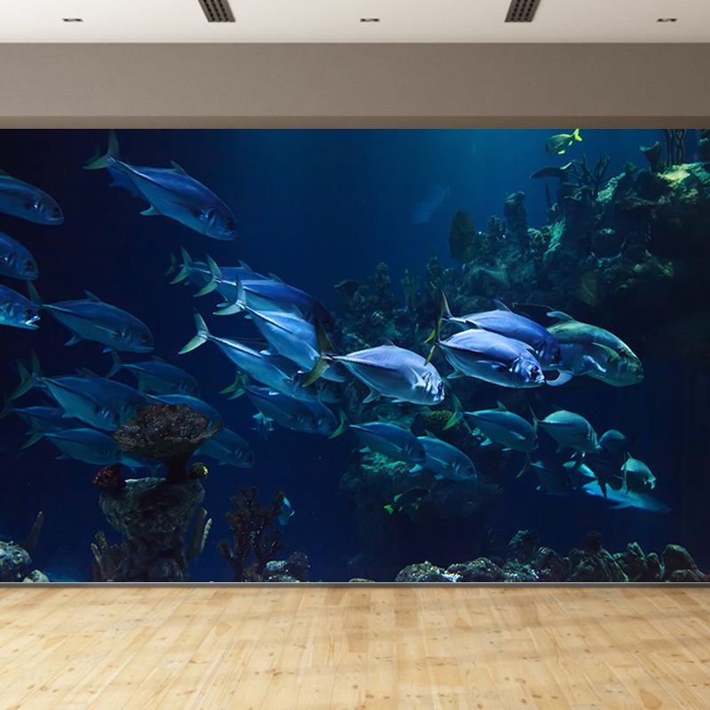 Tropical Seabed Mural Wallpaper for Aquarium Stain Resistant, Made to Measure