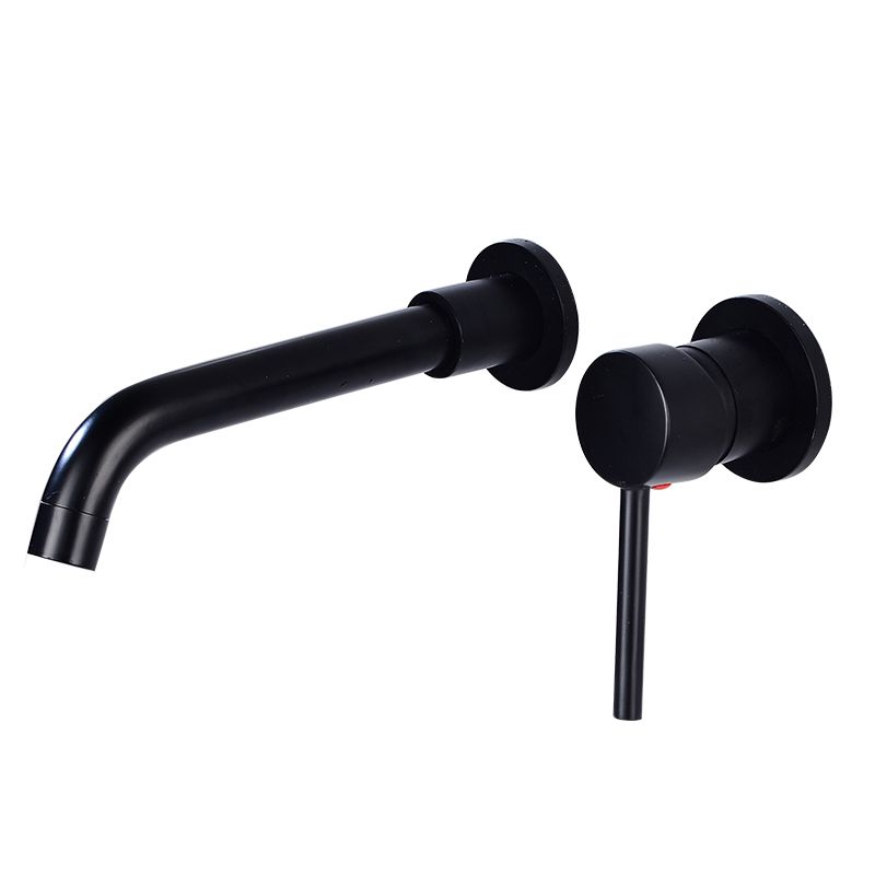 Lever Handles Wall Mounted Bathroom Faucet High-Arc Lavatory Faucet