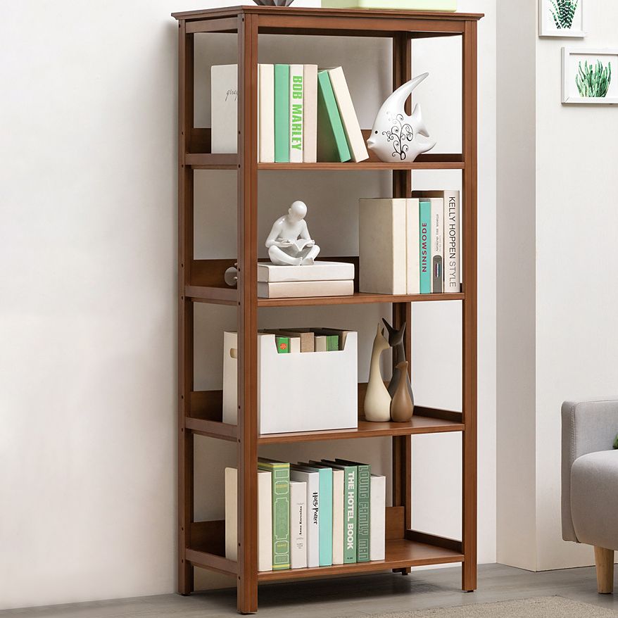 Modern Open Bookshelf Rectangle Wood Bookcase with Shelves for Home
