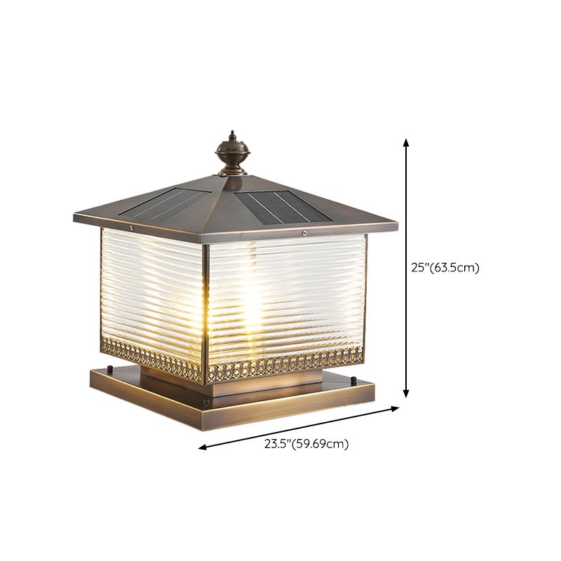 Contemporary LED Pillar Light Minimalist Solar Lighting Fixture for Garden