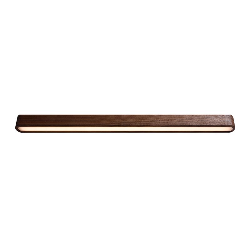 Linear Shade Wood Wall Sconce Modern Style Single Light Wall Mounted Light