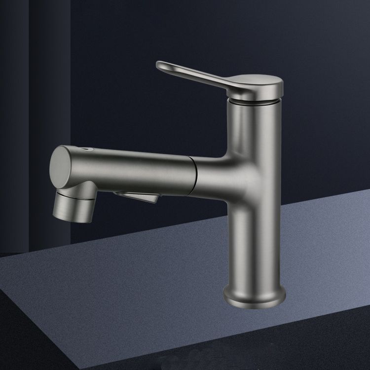 Pull-out Bathroom Sink Faucet Brass Contemporary Faucet with Water Hose
