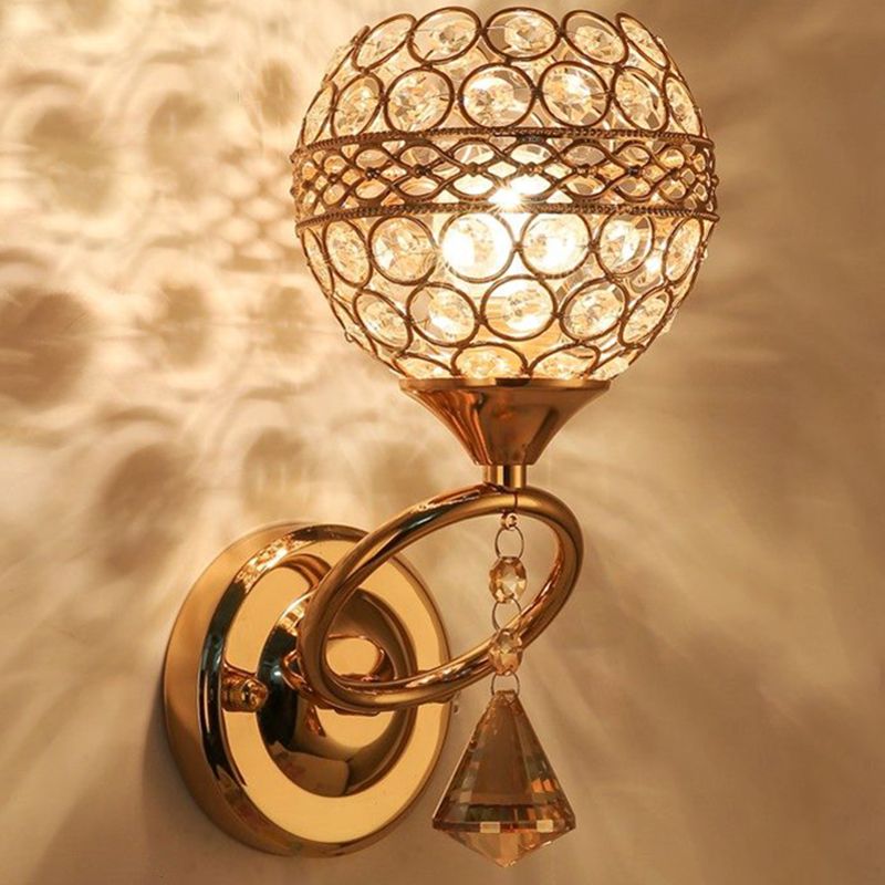 Luce muro d'oro in stile moderno in stile muro di corridoio con tonalità di cristallo globale