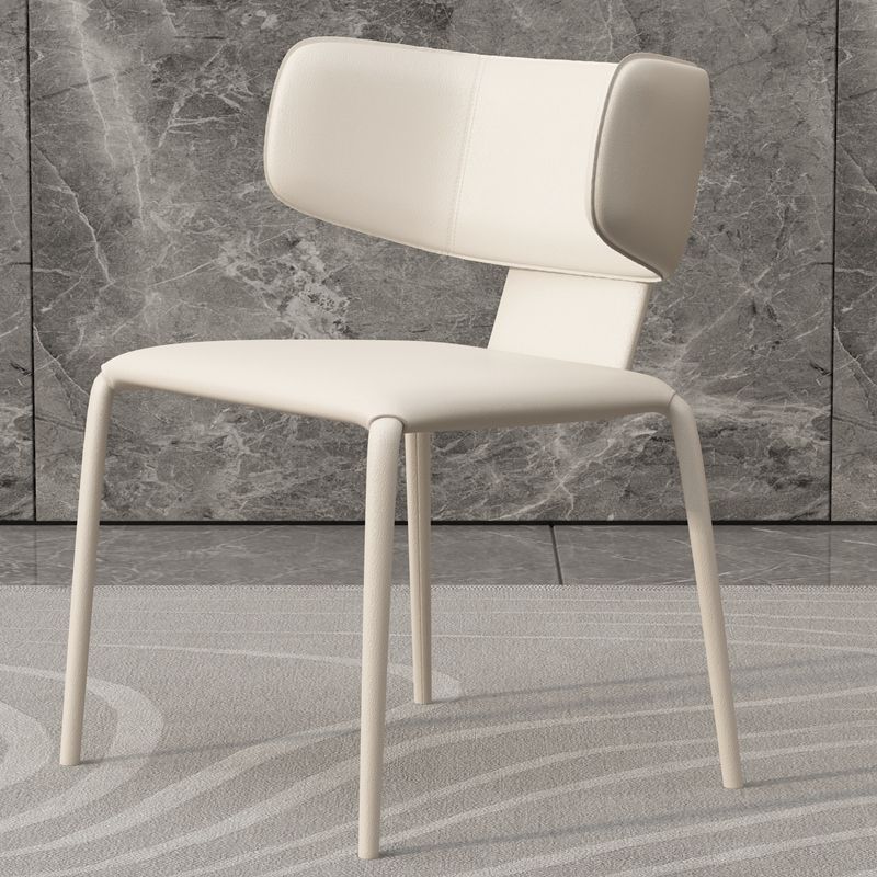 Modern Simple Side Chair Faux Leather Wingback Chair for Living Room