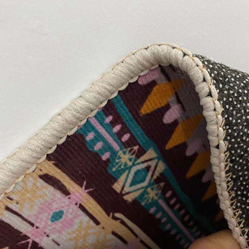 Black Modern Print Carpet Polyester Simple Carpet Washable Carpet for Living Room