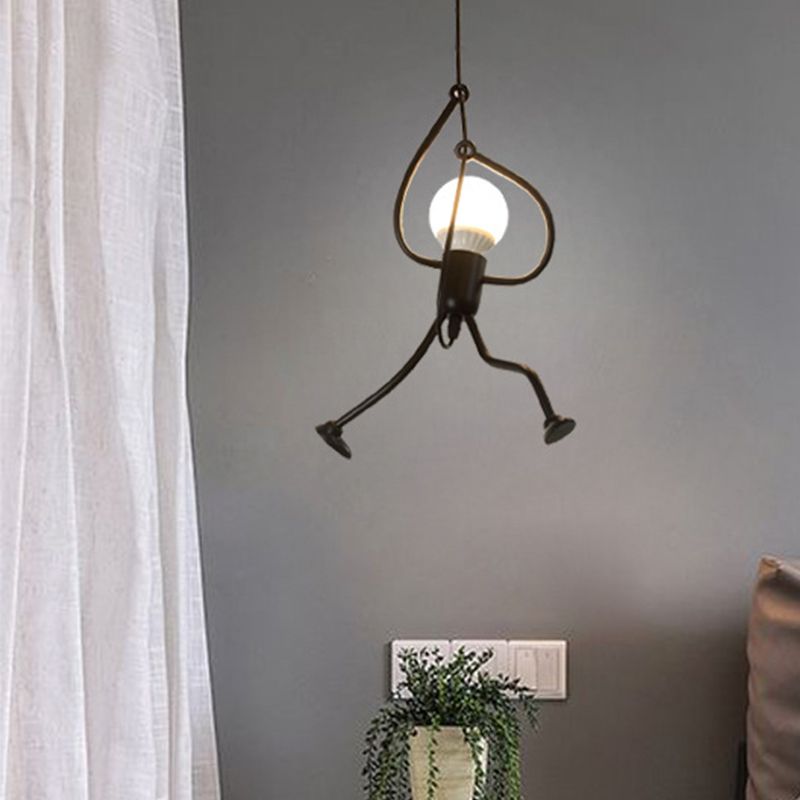 Style Industrial Style Light Swing in ferro battuto Lam lampade appeso in nero