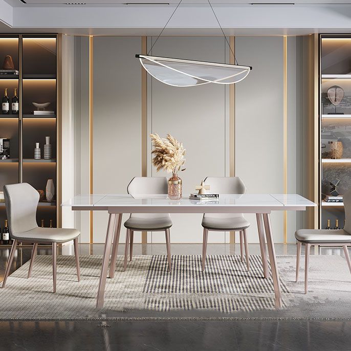 Uitbreidbare 1/4/5/7 stukken Dinerset gesinterde stenen eettafel ingesteld met stoelen