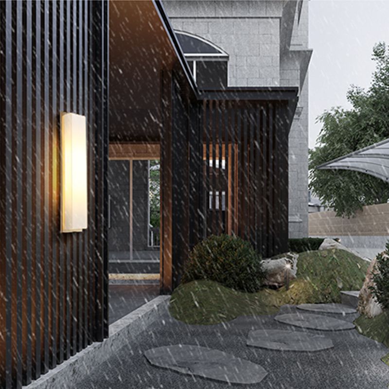 1-Light Retangular Wall Sconce Modern Simple Style LED Wall Lighting in Gold