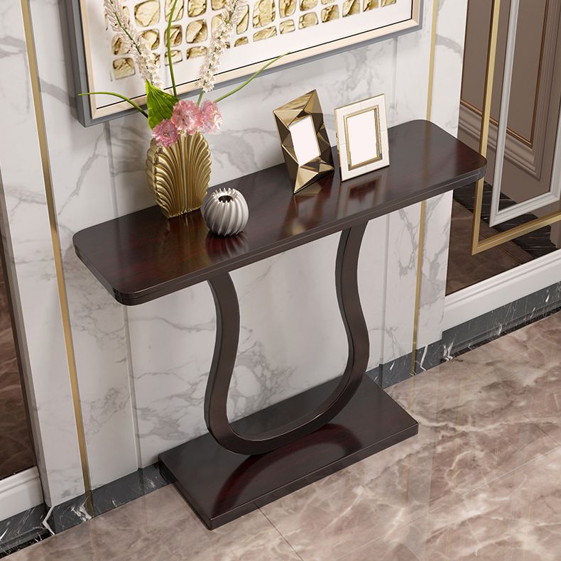 33.46" Tall Console Table 1-shelf Solid Wood Accent Table for Hall