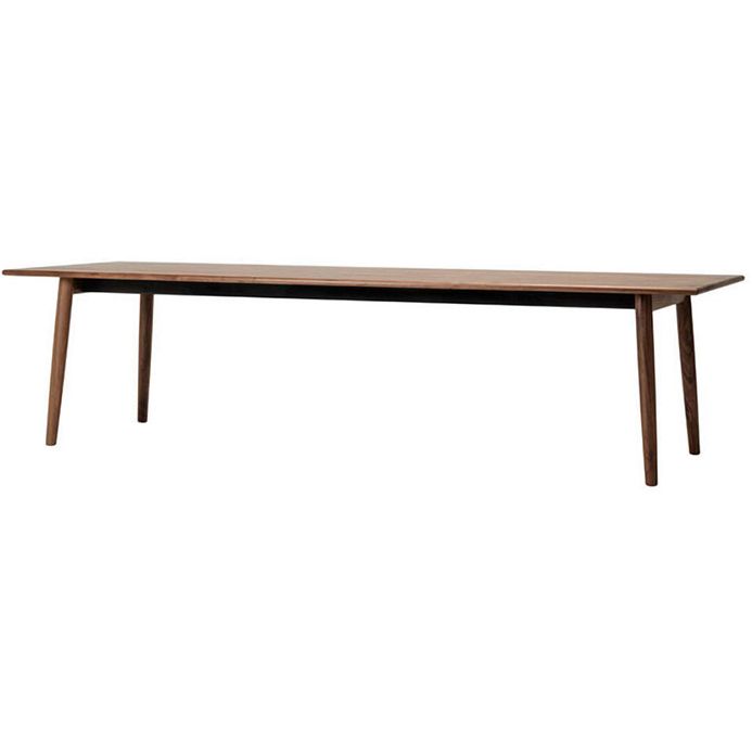 Mesa de comedor rectangular contemporánea con tapa de madera de pino y 4 patas
