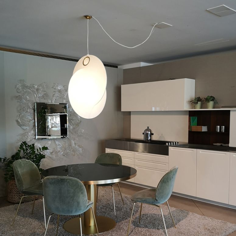 Silk moderne pendant nordique lumière 1-Light White suspendu plafond plafond pour salle à manger