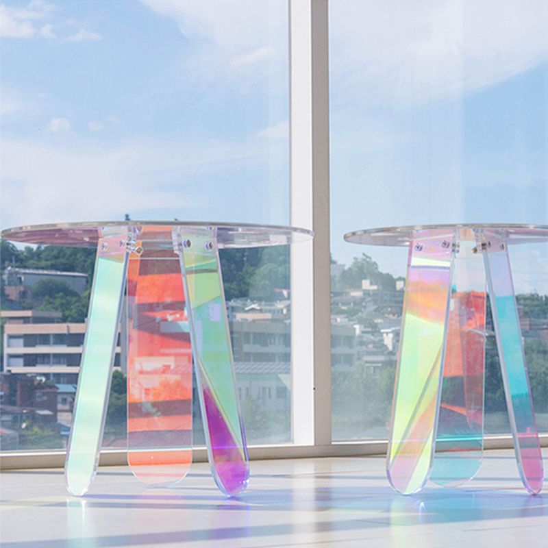 Luxurious Acrylic Side Table Round/Oval Side End Snack Table