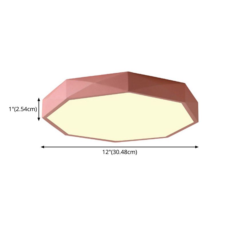 Acrylic Octagon Flush Ceiling Lighting Fixtures Modern Style 1-Light Flush Mount Light