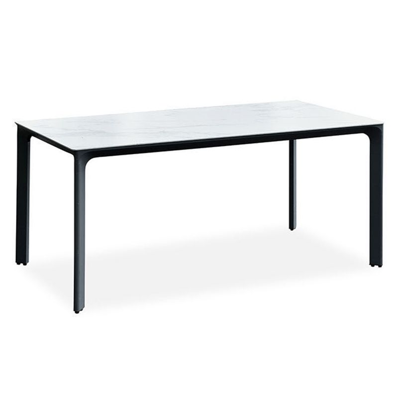 Gray Metal Industrial Dining Table Water Resistant Dining Table